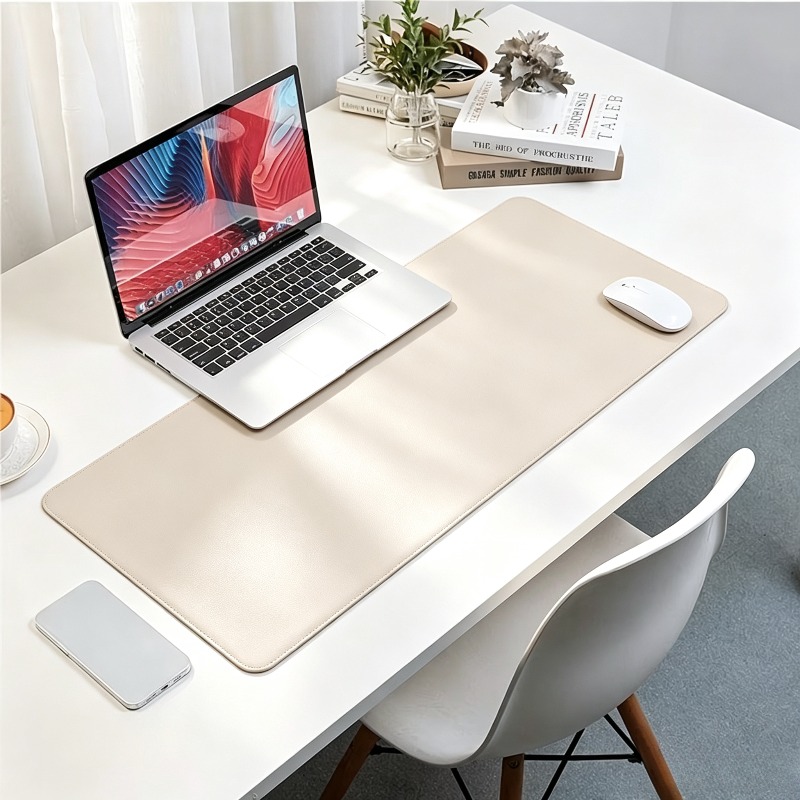 Leather Desk Pad - 1pc Large Faux Leather Mouse Pad,