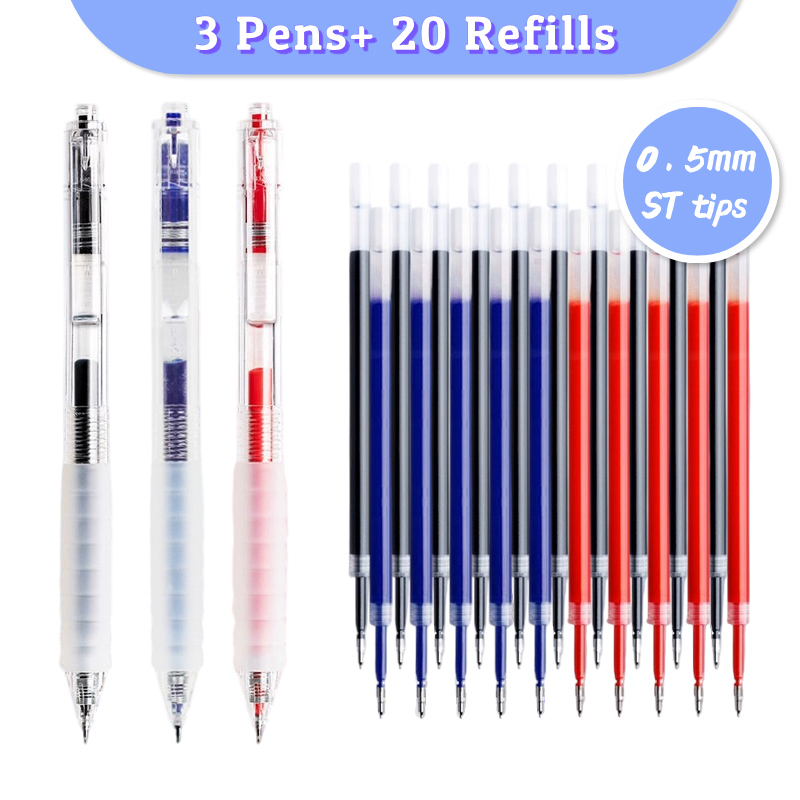 Pilot Pen G2 - 3 Pens 20 Refills Retractable Gel