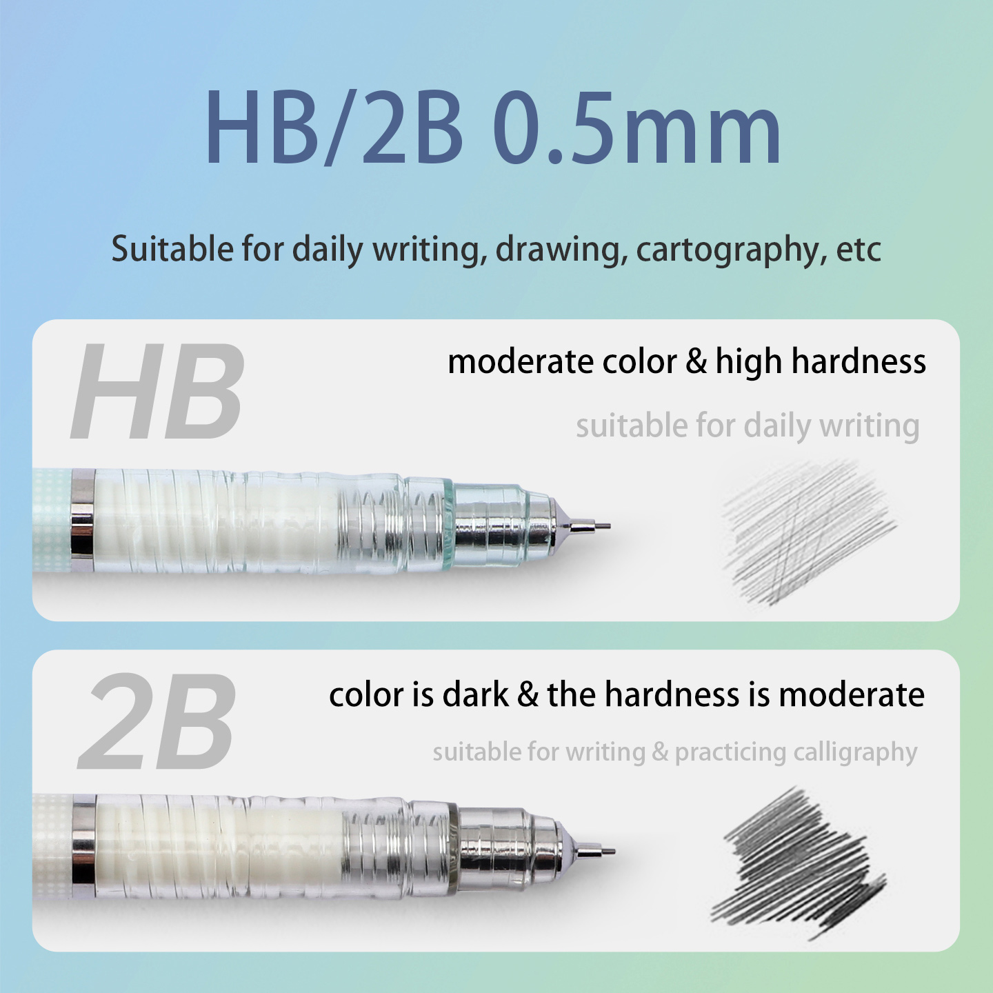 BAOKE 0.5 HB/2B Mechanical Pen - Mechanical Pencil 0.3 ulasan dan harga