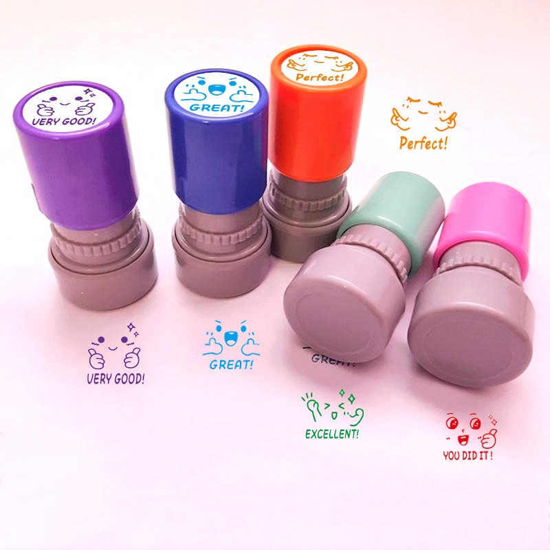 5pcs Teacher Stamps, Cute Expr - Rubber Date Stamp ulasan dan harga