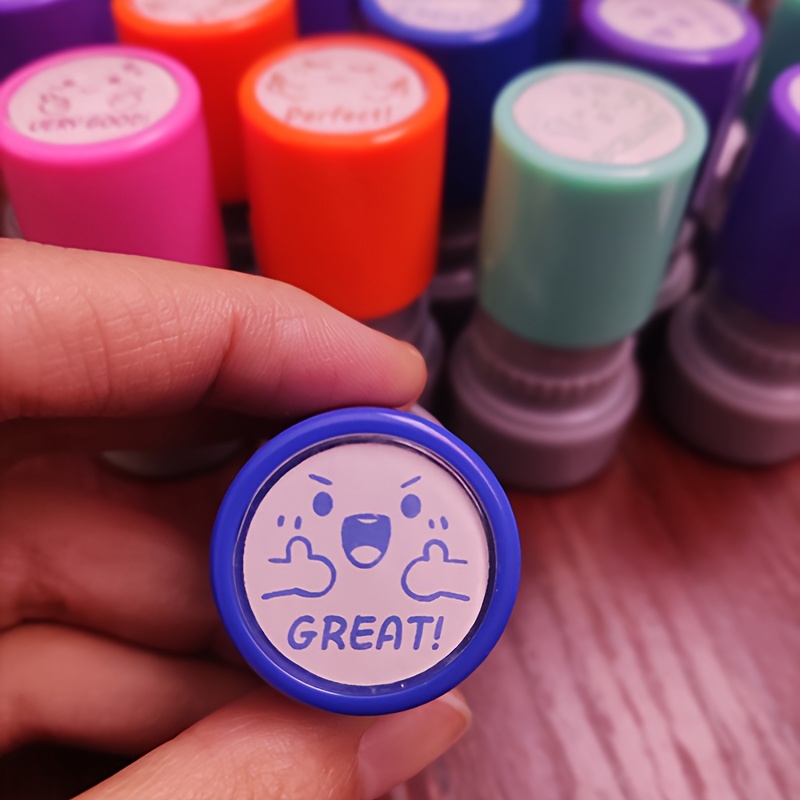 5pcs Teacher Stamps, Cute Expr - Rubber Date Stamp ulasan dan harga