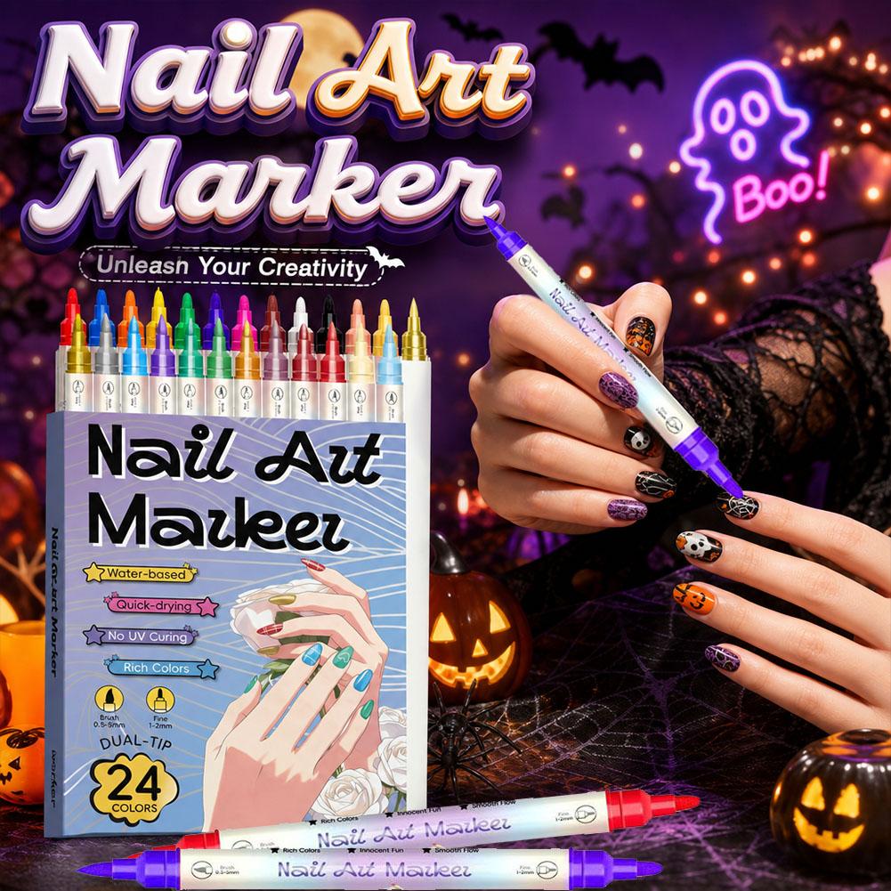 12/24 Colors Dual Tip Nail Art - Correction Pen Fine ulasan dan harga