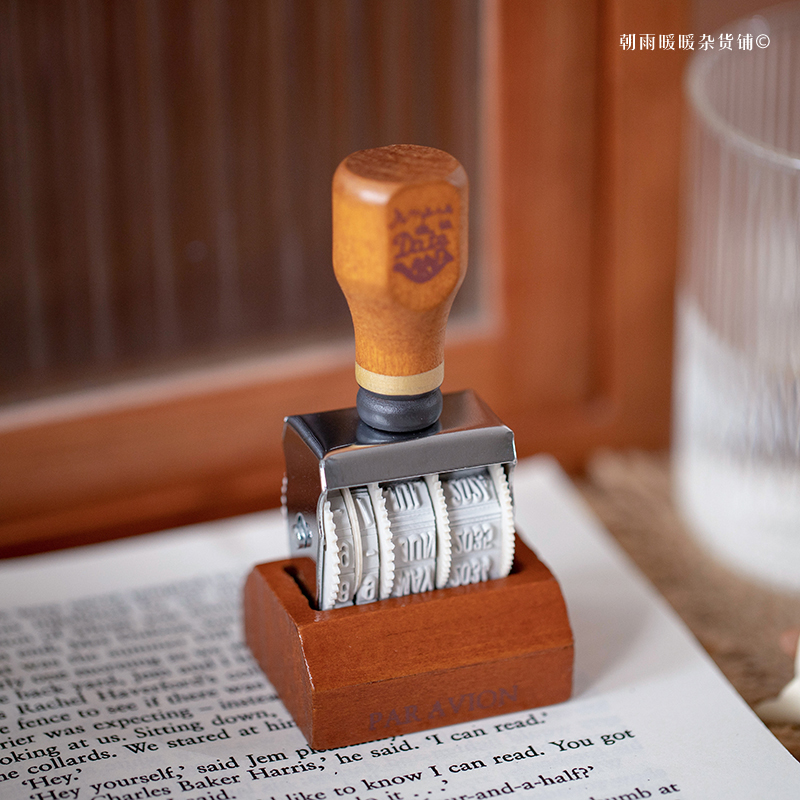 Chaoyu Retro Wooden Date Stamp - Rubber Date Stamp ulasan dan harga