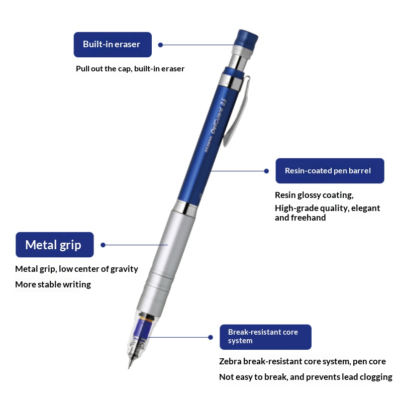 Japanese ZEBRA DelGuard MA86 M - Mechanical Pencil 0.3 ulasan dan harga