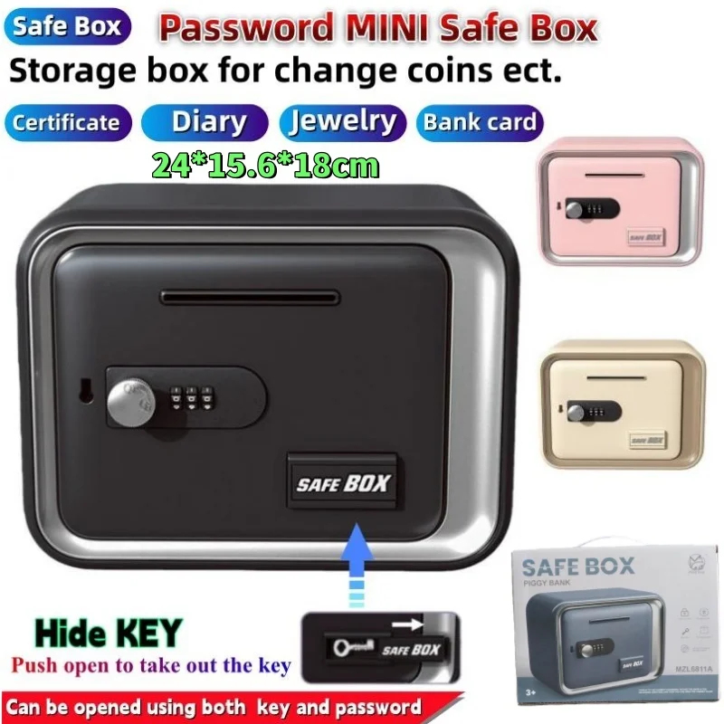 24x18x15cm Safe Box with Key L - Card Index Box ulasan dan harga
